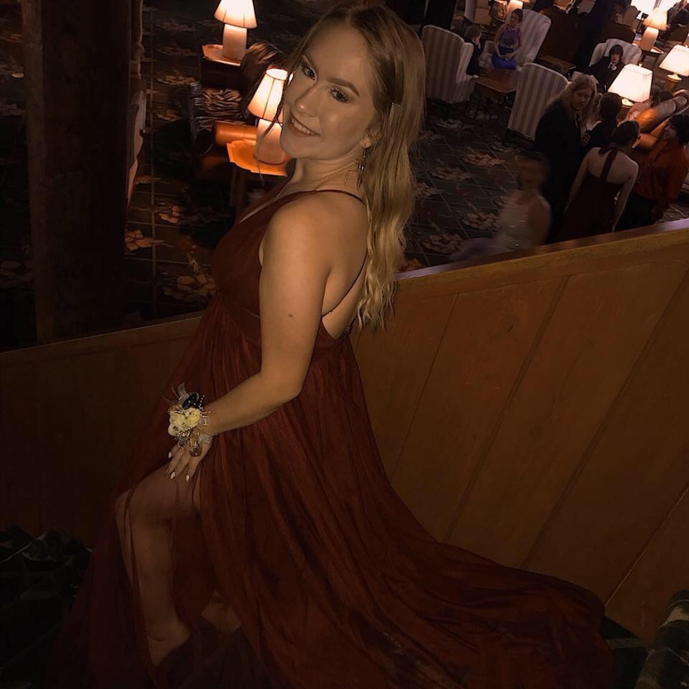 Dress with Deep V-Neckline